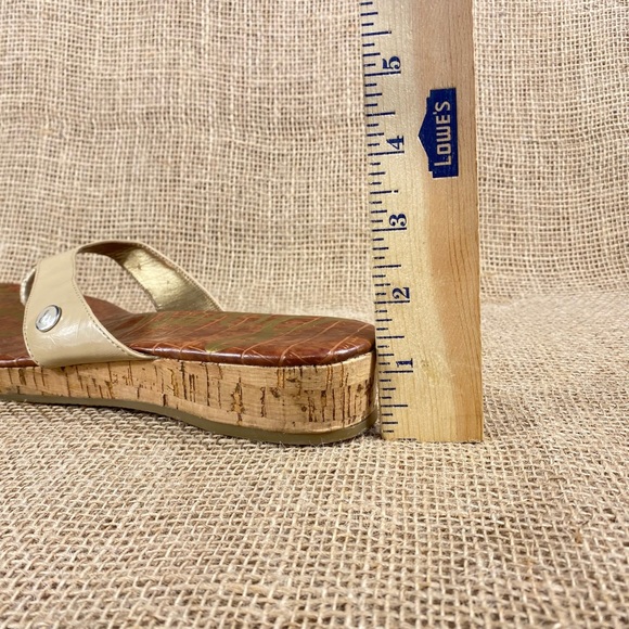 Sam Edelman sandals flip flop wedges beige size 9.5 - Picture 7 of 8